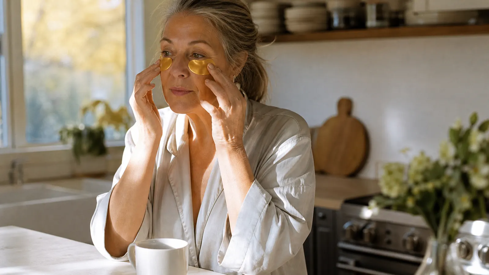 How to Depuff Tired Eyes With Gold Eye Patches (Step-by-Step)
